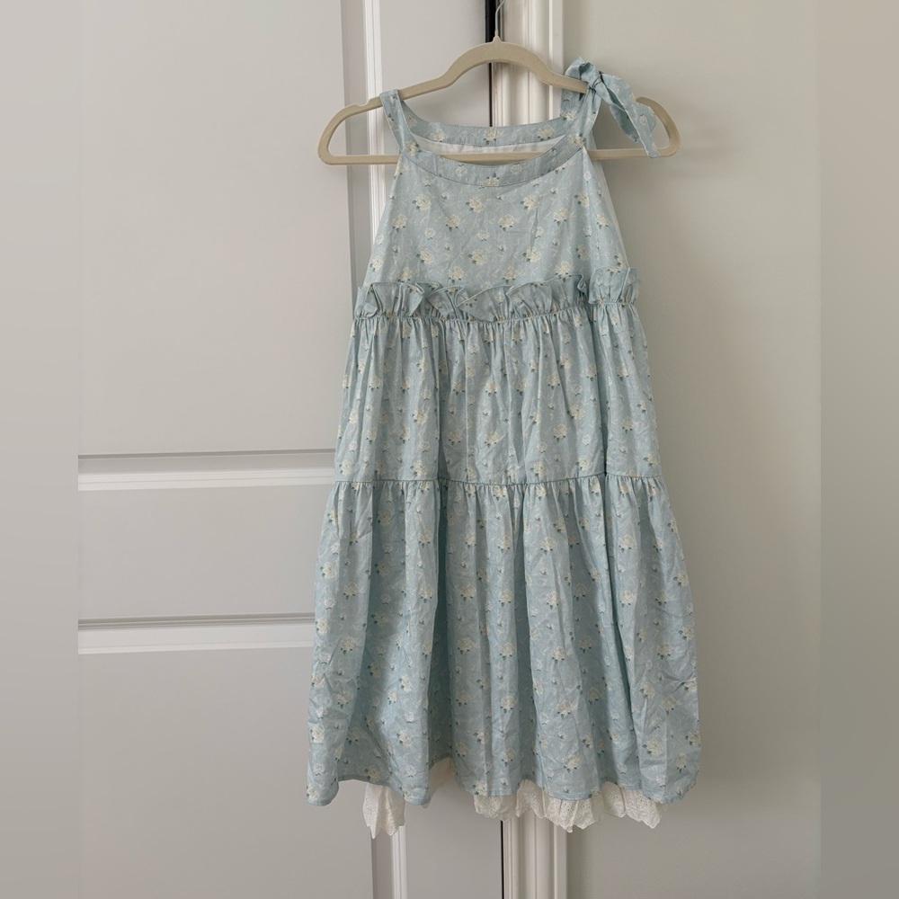 Blue Floral Babydoll Dress